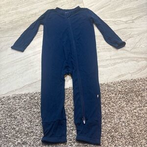 Kyte BABY Navy Blue Bamboo footless romper pajamas size 18-24 months